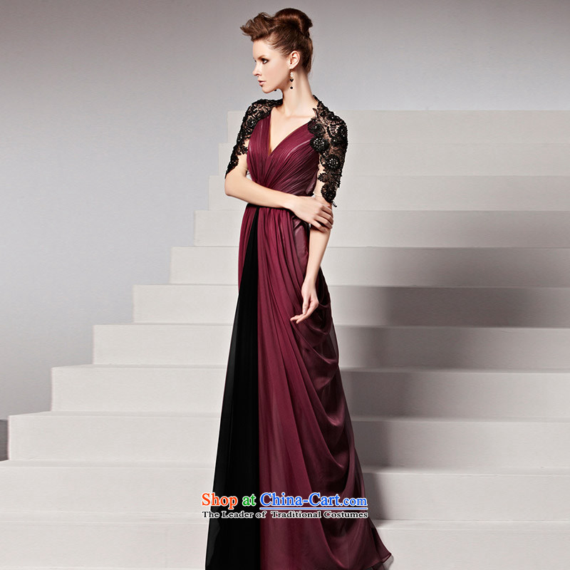 Creative Fox evening dress autumn and winter new deep V dress banquet style long to dress evening dress suit under the auspices of the annual dress long skirt 81385 picture color M creative Fox (coniefox) , , , shopping on the Internet