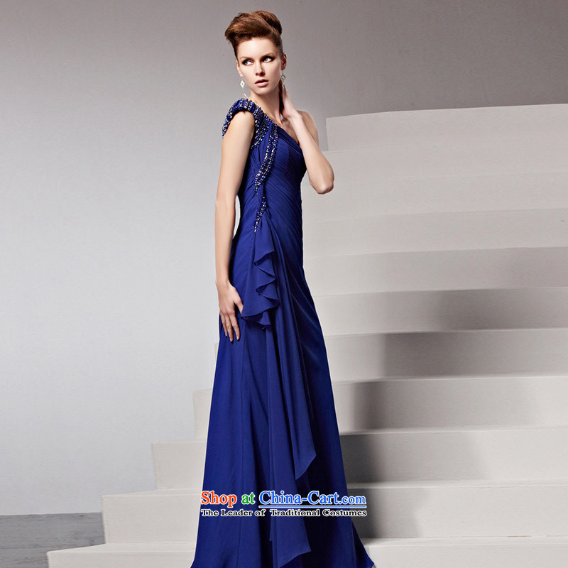 Creative Fox evening dresses new evening dress and stylish blue shoulder evening dresses and bridesmaid dress banquet bows services moderator dress 81392 color picture XL, creative Fox (coniefox) , , , shopping on the Internet