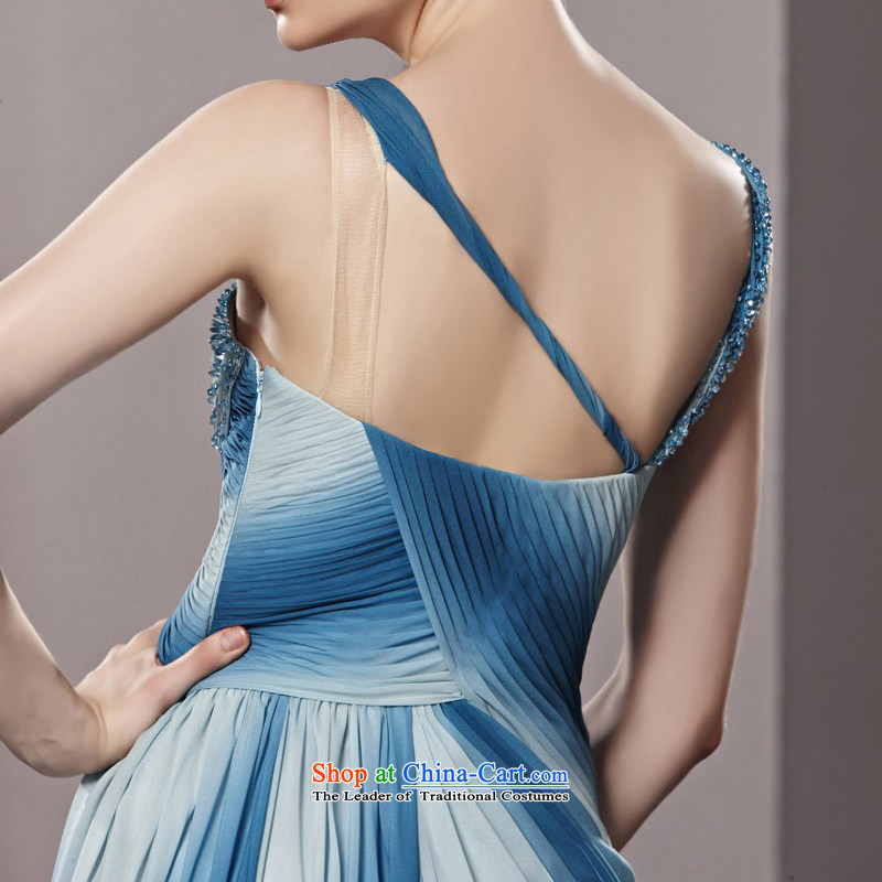 Creative Fox evening dress blue gradient straps and sexy evening dresses toasting champagne evening dress uniform fashion presided over diamond dress 81295 will picture color L, creative Fox (coniefox) , , , shopping on the Internet