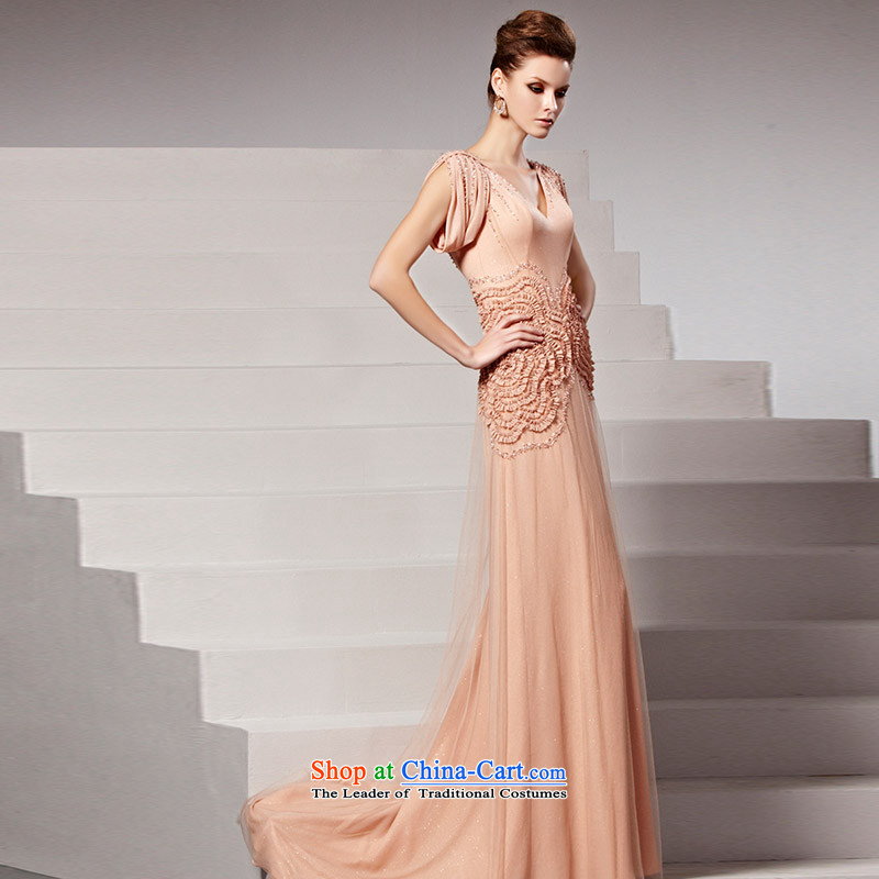 Creative Fox evening dresses and sexy deep V bridal dresses sweet pink drink service dresses elegance long tail wedding dress 81510 picture color L, creative Fox (coniefox) , , , shopping on the Internet