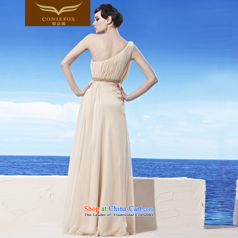 The kitsune elegant evening dress creative shoulder apricot evening drink served long gown dresses reception dinner dress will preside over 56951 picture color XL, creative Fox (coniefox) , , , shopping on the Internet