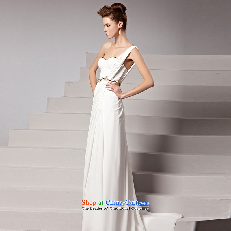 Creative Fox shoulder bride wedding dress elegant long tail evening dresses white dresses and chest banquet evening dress long skirt 81553 under the auspices of picture color XL, creative Fox (coniefox) , , , shopping on the Internet