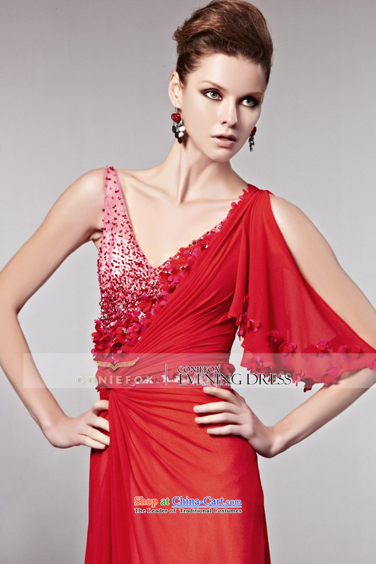 Creative Fox banquet evening dress dress bride bows red shoulders wedding dress sexy deep V dress red carpet dress photo color picture XXL 81555, prices, brand platters! The elections are supplied in the national character of distribution, so action, buy now enjoy more preferential! As soon as possible.