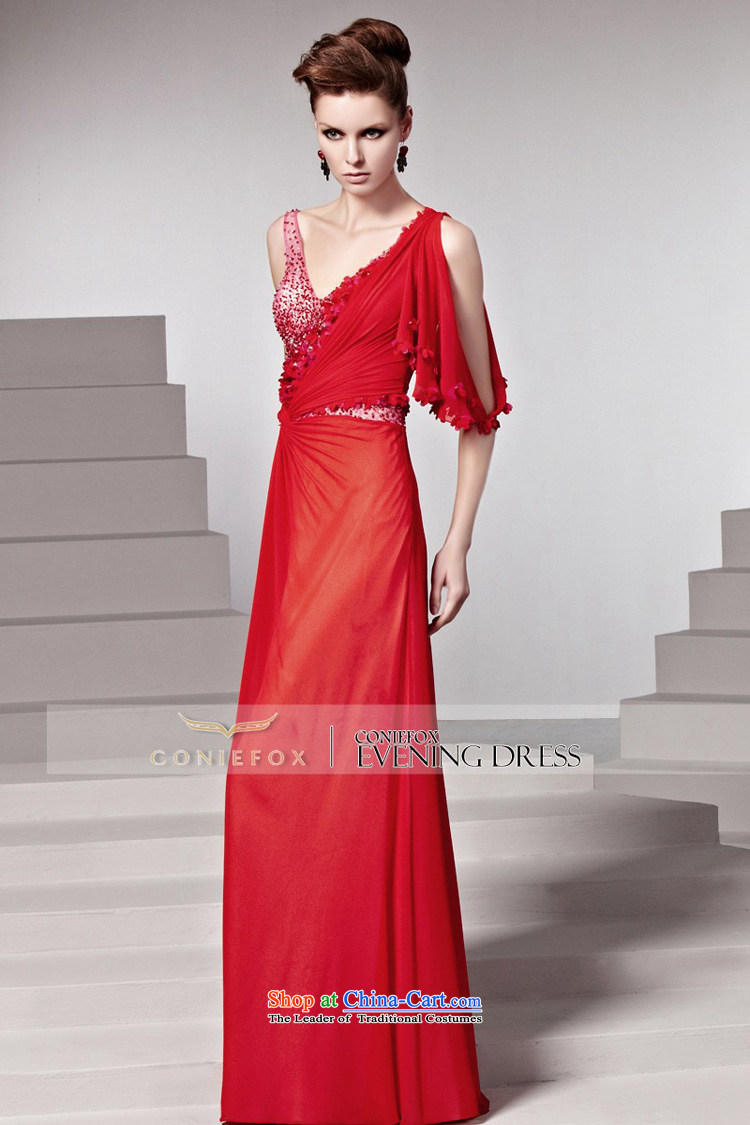 Creative Fox banquet evening dress dress bride bows red shoulders wedding dress sexy deep V dress red carpet dress photo color picture XXL 81555, prices, brand platters! The elections are supplied in the national character of distribution, so action, buy now enjoy more preferential! As soon as possible.