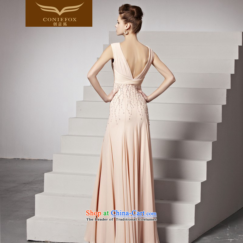 Creative Fox evening dress fell onto the ground. The new evening dresses pink marriages bows dress sweet deep V dress banquet evening dress dresses 81556 color picture M creative Fox (coniefox) , , , shopping on the Internet