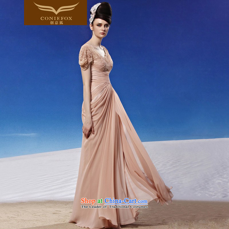 Creative Fox evening dress Sleek and Sexy V-Neck back evening dress evening banquet service annual meeting presided over a drink dress elegant long gown 81313 color photo of Sau San , L, creative Fox (coniefox) , , , shopping on the Internet