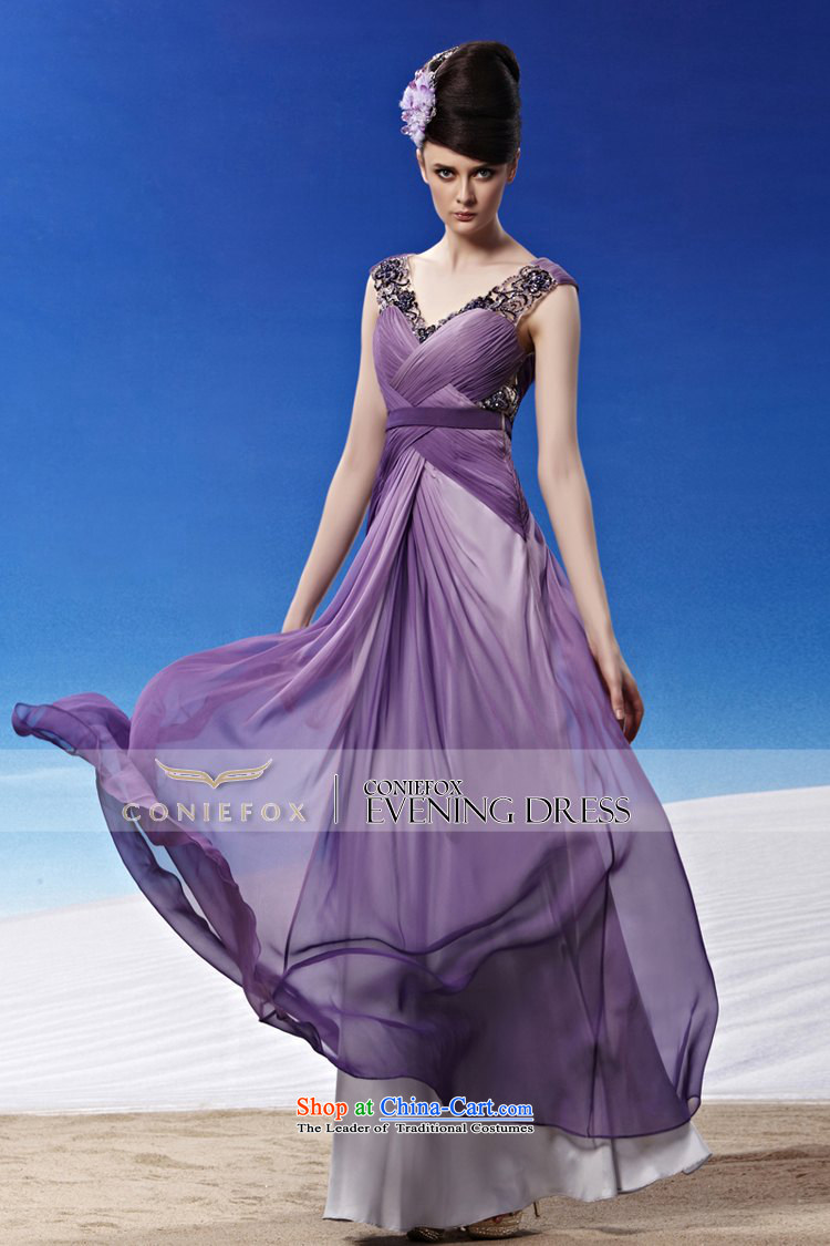 Creative Fox evening dresses and sexy V-Neck purple wedding dresses long skirt to align the evening banquet married women serving under the auspices of the annual bows dress 81325 color pictures picture, prices, XL brand platters! The elections are supplied in the national character of distribution, so action, buy now enjoy more preferential! As soon as possible.