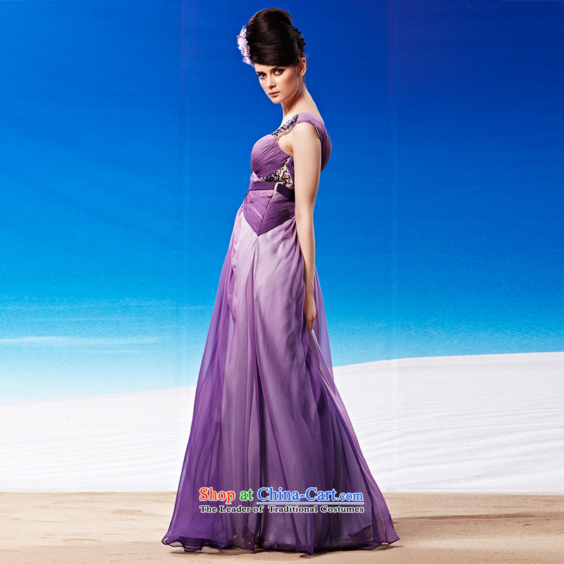 Creative Fox evening dresses and sexy V-Neck purple wedding dresses long skirt to align the evening banquet married women serving under the auspices of the annual bows dress 81325 color picture XL, creative Fox (coniefox) , , , shopping on the Internet