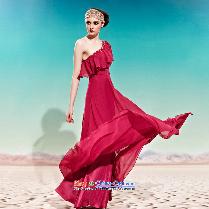Creative Theme evening dress fox will stage a drink service welcome service service banquet Beveled Shoulder Sau San evening dresses long alignment to dress the skirt 56992 color pictures , L, creative Fox (coniefox) , , , shopping on the Internet