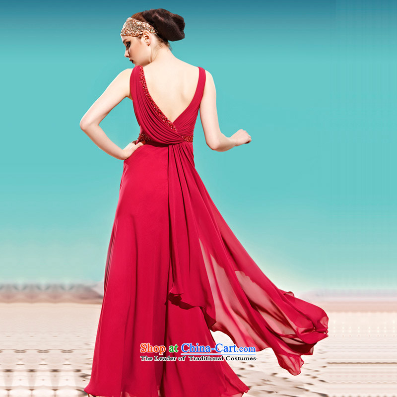 Creative Fox evening dresses and sexy deep V-Neck red bride wedding dress Korean version thin banquet evening dresses serving drink long skirt 56993 color pictures , creative Fox (coniefox) , , , shopping on the Internet