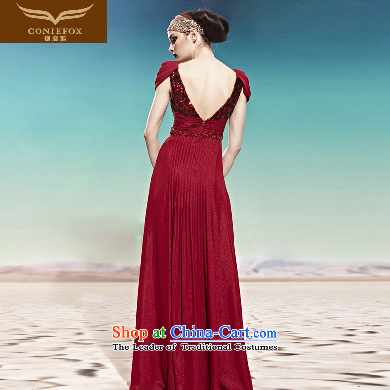 Creative wedding dress fox large red packets shoulder higher waist video thin bride evening dresses banquet evening dresses dresses long on-chip color picture S dress 56,999 creative Fox (coniefox) , , , shopping on the Internet
