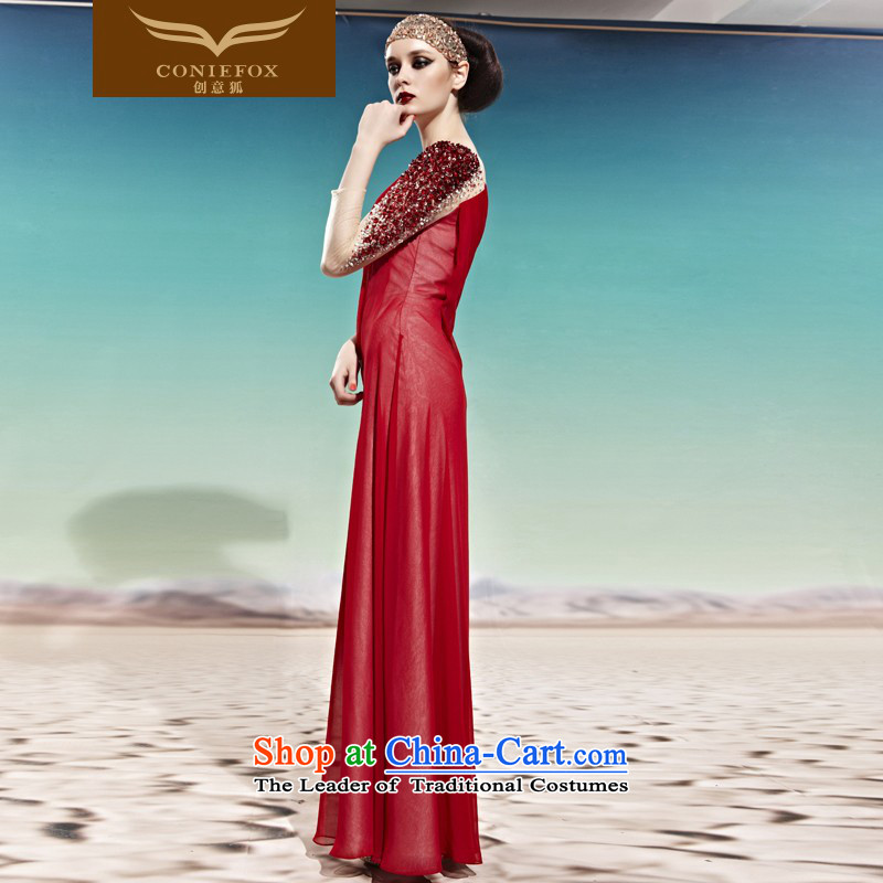 Under the auspices of the annual session of the Kitsune creative dress welcome service noble long gown bows service banquet evening dress Beveled Shoulder diamond align to dress 58029 picture color XL, creative Fox (coniefox) , , , shopping on the Internet