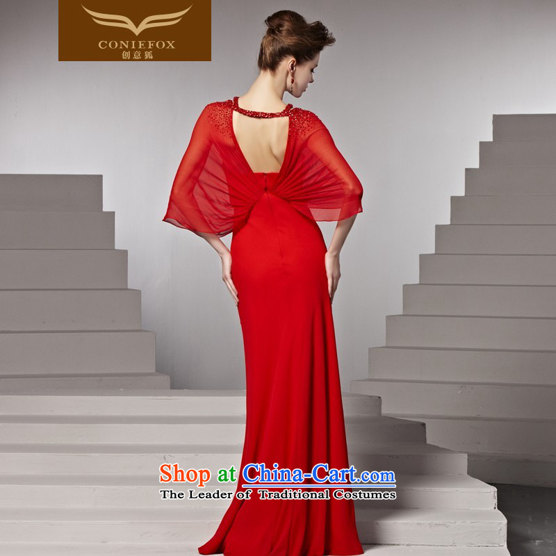 Creative Fox evening dresses red bride wedding dress banquet bows dress to align the long gown sweet anointed chest evening dresses long skirt 81580 picture color XL, creative Fox (coniefox) , , , shopping on the Internet