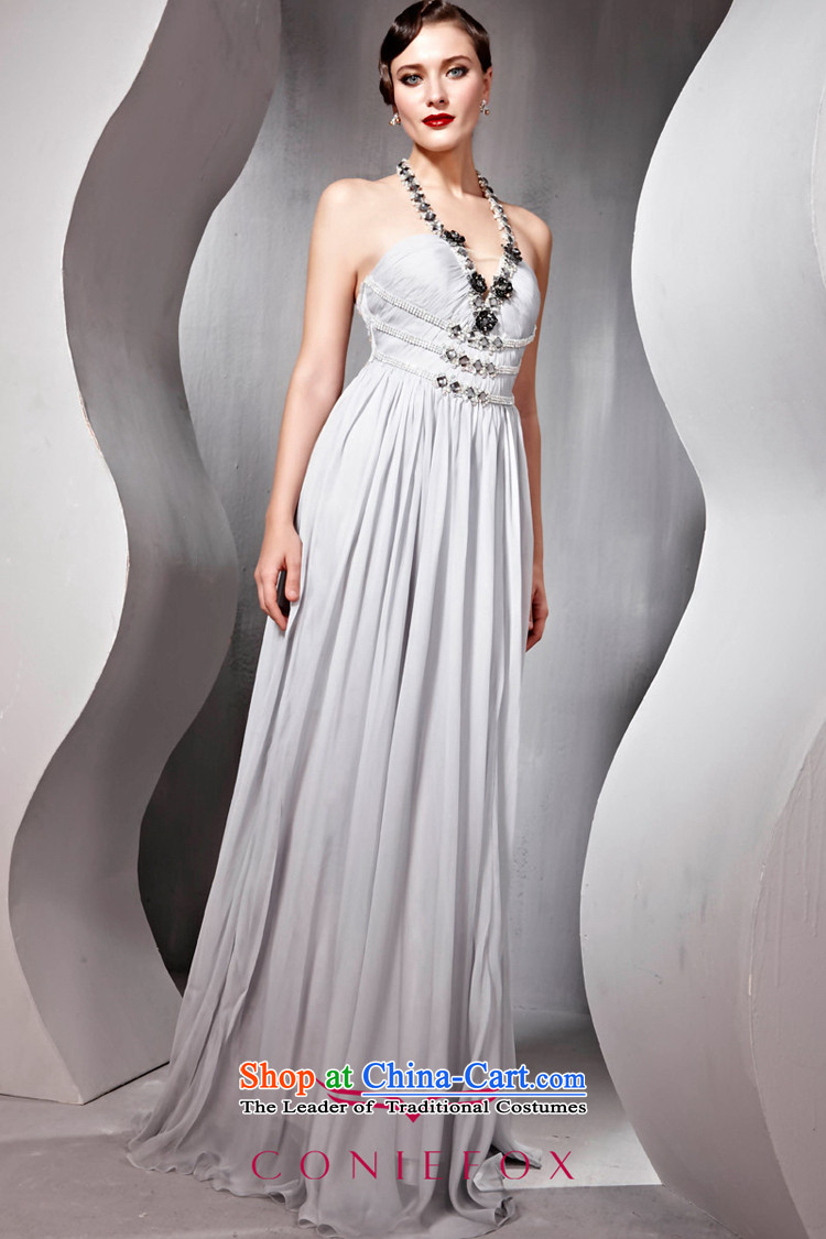 Creative Fox evening dresses 2015 new evening dress banquet style serving long) bows hanging also evening dresses moderator dress 56581 Light Gray L picture, prices, brand platters! The elections are supplied in the national character of distribution, so action, buy now enjoy more preferential! As soon as possible.