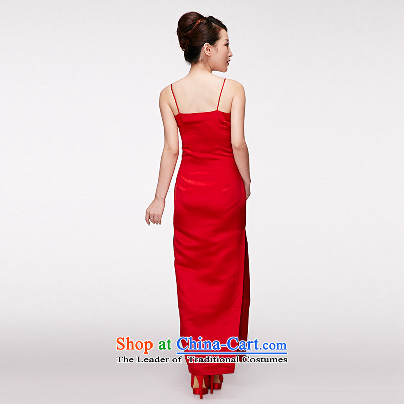 True 2015 : New Long wedding dress embroidery bride long skirt Female  50769 05 light red M : The True , , , shopping on the Internet