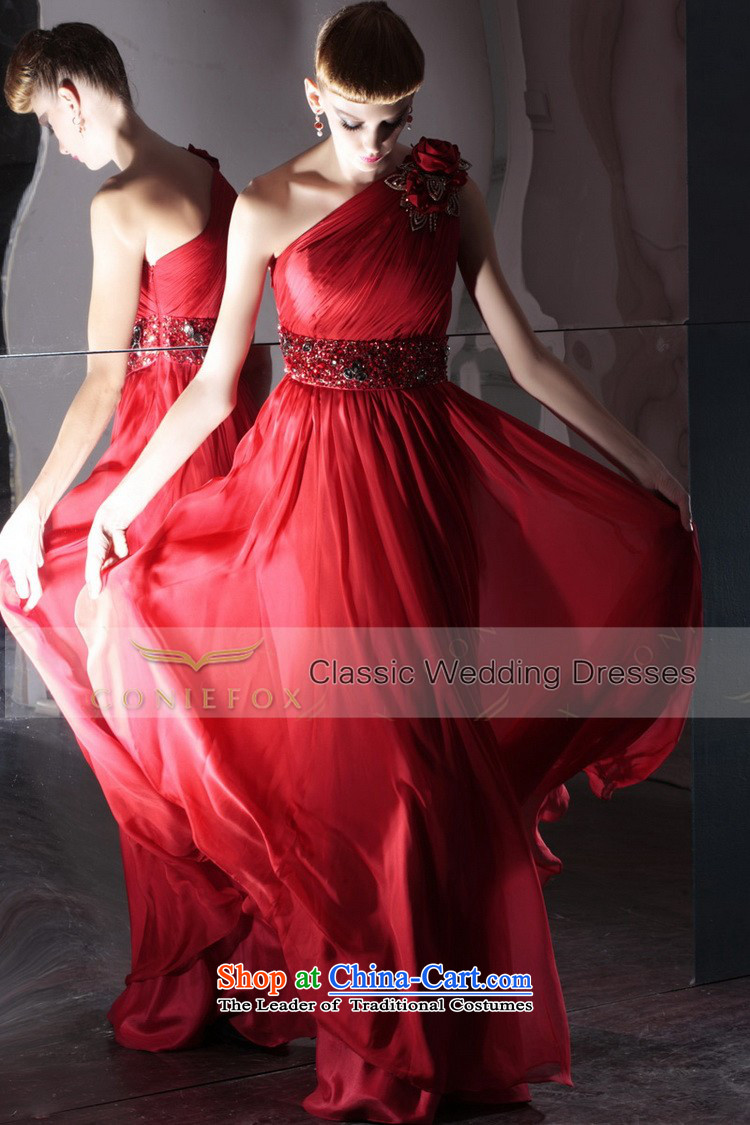 Creative Fox evening dresses red bride wedding dress Beveled Shoulder back to serve evening banquet bows dress wedding-dress stage performances scheduled service long skirt 81002 Red XL Photo, prices, brand platters! The elections are supplied in the national character of distribution, so action, buy now enjoy more preferential! As soon as possible.