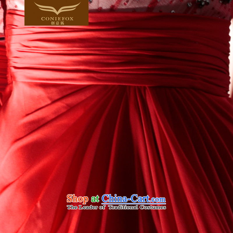 Creative Fox evening dresses red bride wedding dress irrepressible wedding photography dress bows service banquet evening dress will preside over 80986 Red Fox (coniefox S creative) , , , shopping on the Internet