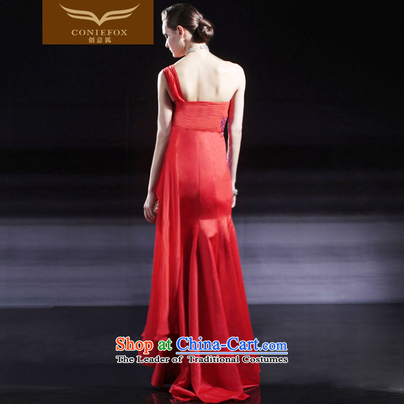 Creative Fox evening dresses red bride wedding dress banquet bows shoulder long serving under the auspices of the annual dress dresses 56301 Red Fox (coniefox XL, creative) , , , shopping on the Internet