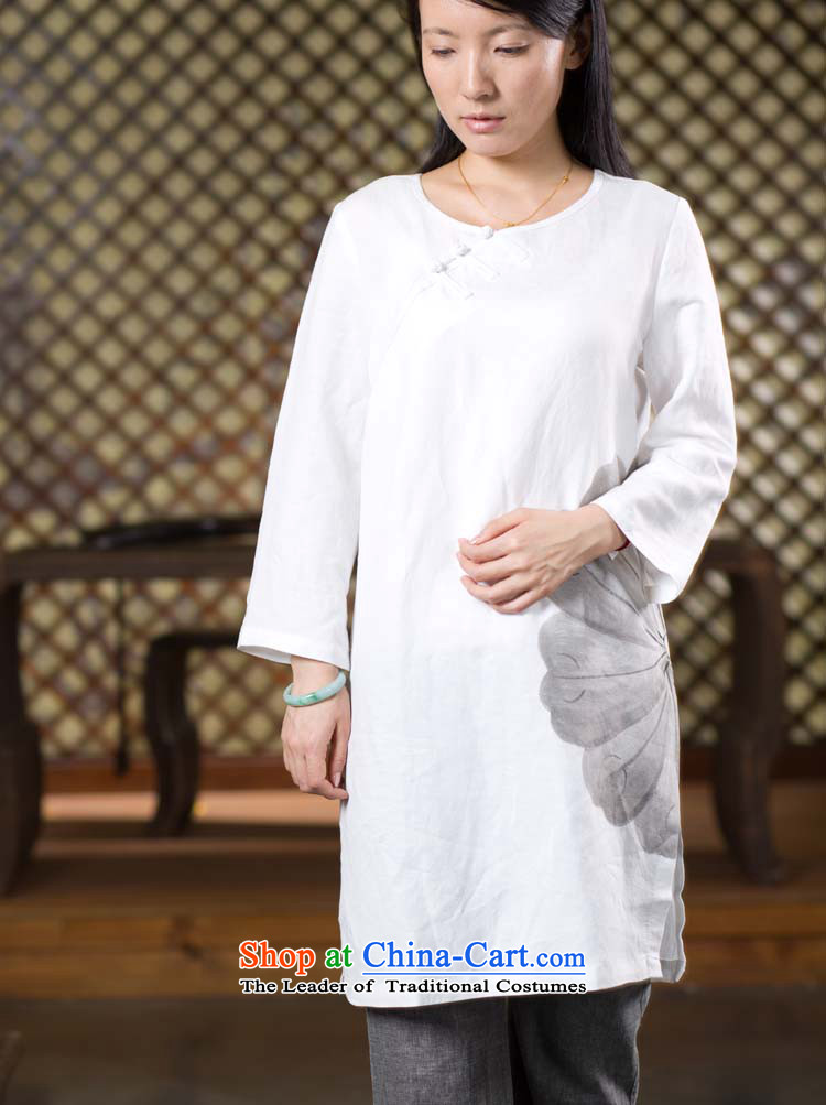 Cotton linen fabrics - Import Lotus ink ethnic issue short-sleeved T-shirt YZS692-104 short-sleeved white M picture, prices, brand platters! The elections are supplied in the national character of distribution, so action, buy now enjoy more preferential! As soon as possible.