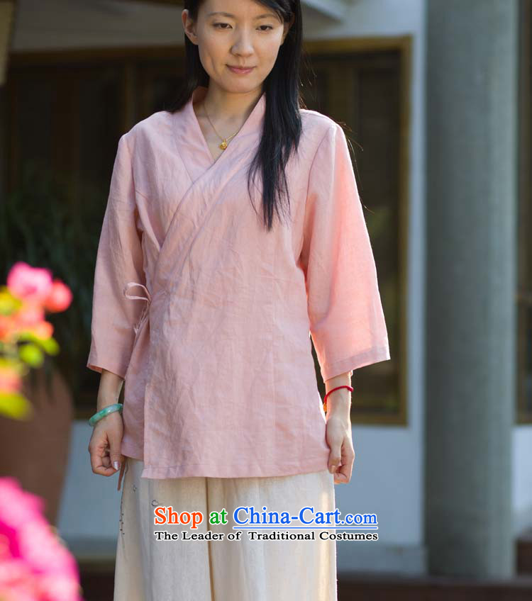 Cotton linen garments - Original Design washable ramie vegetable dyed pink shirt YD081-166 Chinese M picture, prices, brand platters! The elections are supplied in the national character of distribution, so action, buy now enjoy more preferential! As soon as possible.