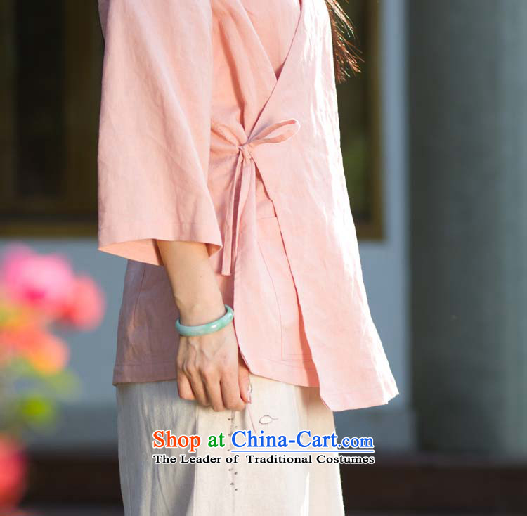 Cotton linen garments - Original Design washable ramie vegetable dyed pink shirt YD081-166 Chinese M picture, prices, brand platters! The elections are supplied in the national character of distribution, so action, buy now enjoy more preferential! As soon as possible.