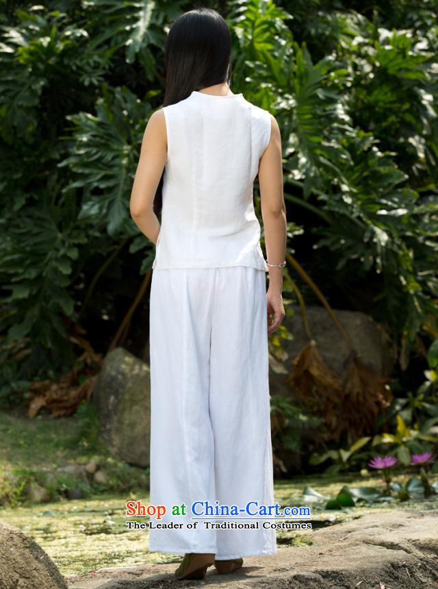Cotton linen - Summer New Product Ramp Flap Disc Tang dynasty detained women's sleeveless hand-painted white YZS606 Lotus (5 days Shipment XL Photo, prices, brand platters! The elections are supplied in the national character of distribution, so action, buy now enjoy more preferential! As soon as possible.