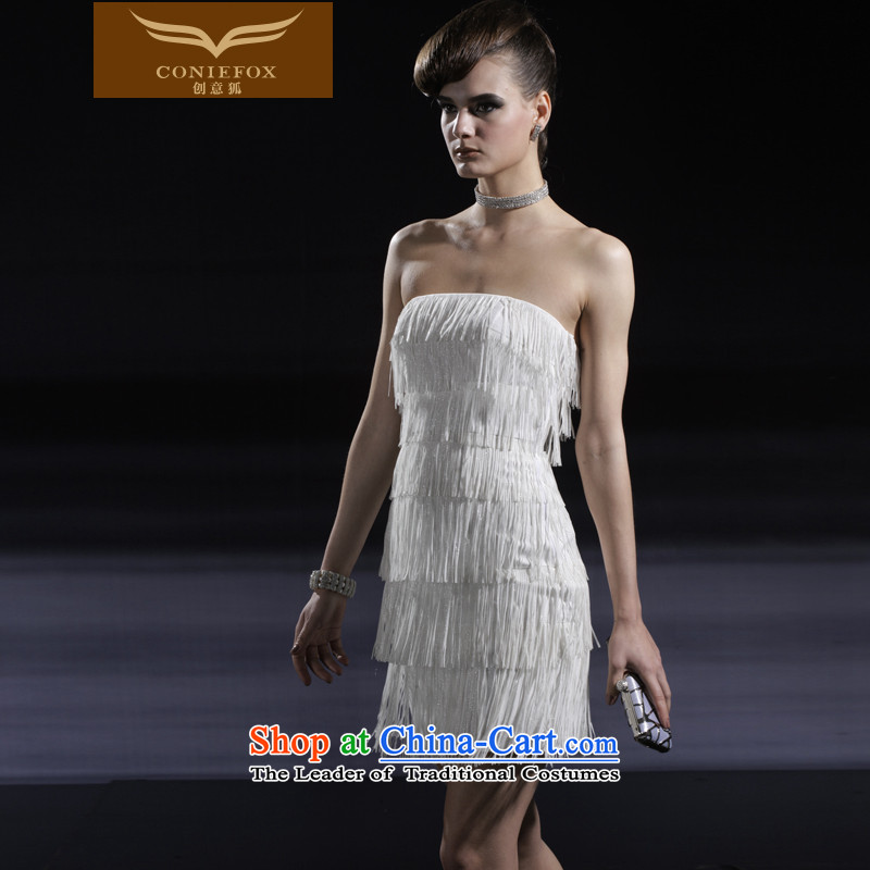 Creative Fox evening dresses and chest, white dresses banquet short-su short skirts annual meeting of birthdays and sisters will dress skirt 80926 XXL, white creative Fox (coniefox) , , , shopping on the Internet