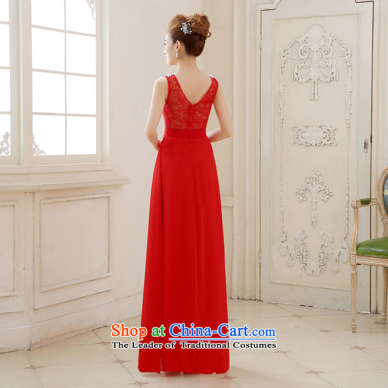 Rain Coat bridal dresses yet 2015 new red elegant shoulders V-Neck lace Diamond Video thin red hotel bows frockcoat LF210 marriage red tailored, does not allow for rain-sang Yi shopping on the Internet has been pressed.