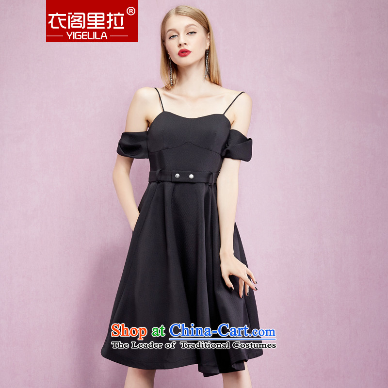 Yi Ge lire aristocratic elegant retro Foutune of large in long gown skirt dresses bride bows services banquet evening dresses black 6740 M, Yi Ge Liras (YIGELILA) , , , shopping on the Internet