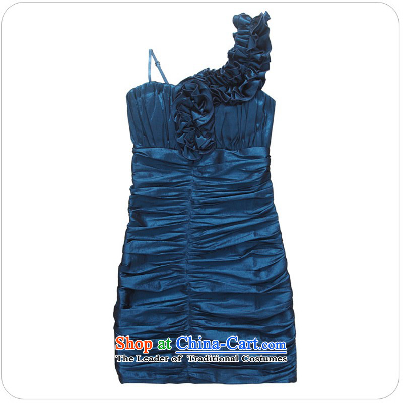 C.o.d. Package Mail xl new stylish evening shoulder sister skirt dinner appointment Sau San your abdomen and package dress dresses video thin small blue dress L annual about 110-120, land is of Yi , , , shopping on the Internet