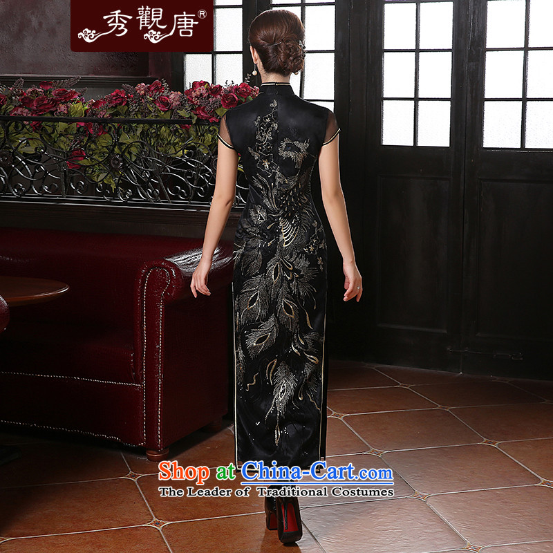 [Sau Kwun Tong] Bong-seal of the forklift truck qipao 2014 new evening lace sexy dress skirt QD41039 Black XL, Sau Kwun Tong shopping on the Internet has been pressed.