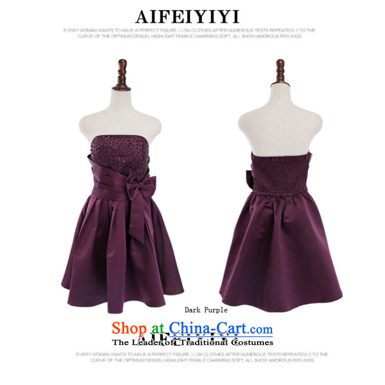 Glued to the Eiffel bow tie with chest large host Korean dress 2015 short of marriage plain manual banquet beaded dresses dress 5504 deep purple XL code picture, prices, brand platters! The elections are supplied in the national character of distribution, so action, buy now enjoy more preferential! As soon as possible.