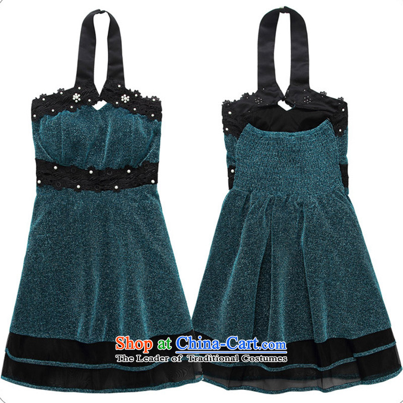 Li and the large number of ladies mini nightclubs a booking Pearl Top Loin thin waist multi-tier bare shoulders small dress show the skirt blue XL suitable for 115-135, 158 and shopping on the Internet has been pressed.