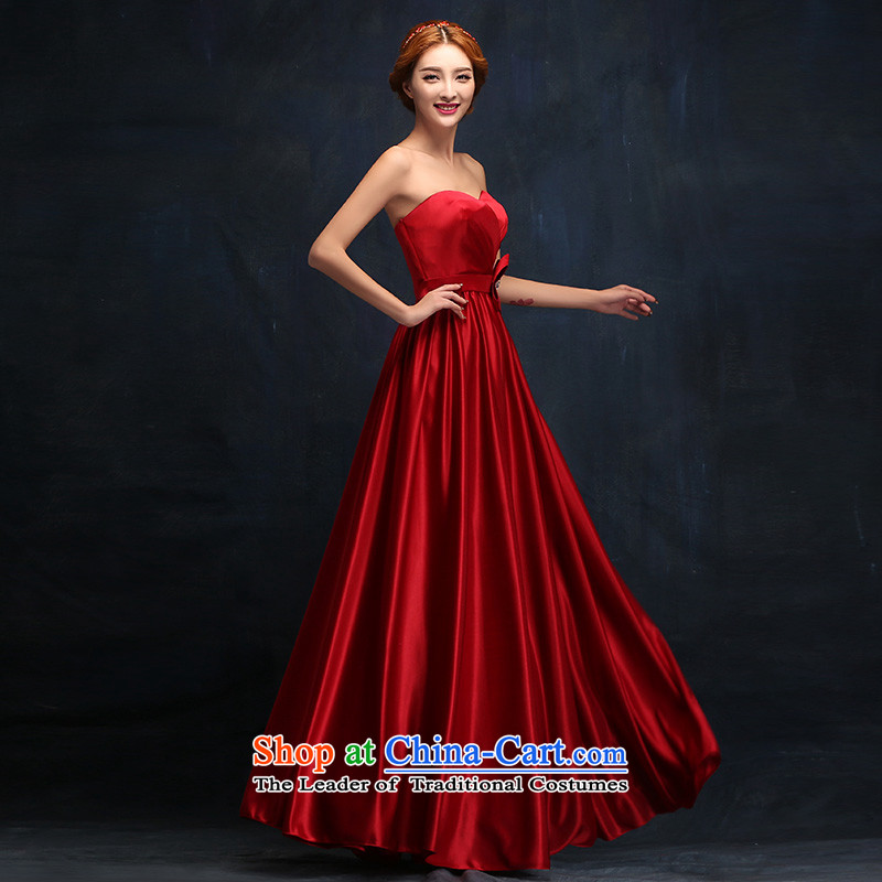 2015 new marriages bows services wine red and stylish Zip Top Loin of chest pregnant women dress tailored customer service, in accordance with the Advisory Lin Sha , , , shopping on the Internet