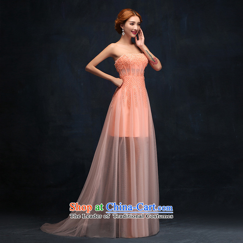 Toasting Champagne Service Bridal 2015 married new long dresses and chest Sau San sexy fluoroscopy strap evening dressM