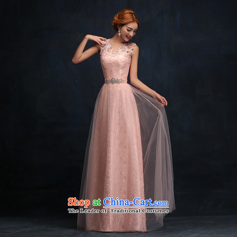 According to Lin Sa 2015 new stylish marriages bows service long shoulders lace pink bridesmaid chaired by Lin evening dress M sa shopping on the Internet has been pressed.