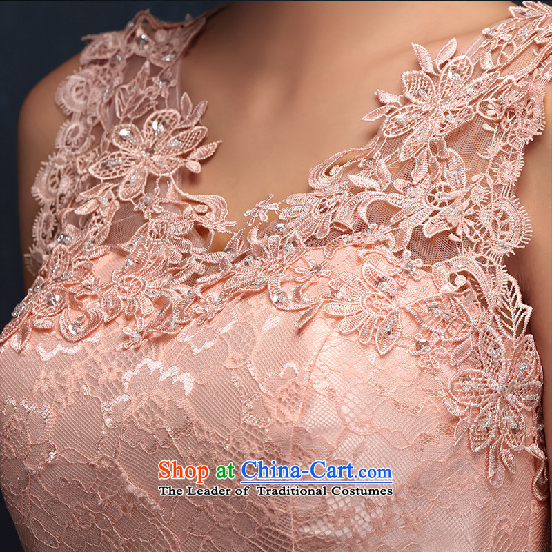 According to Lin Sa 2015 new stylish marriages bows service long shoulders lace pink bridesmaid chaired by Lin evening dress M sa shopping on the Internet has been pressed.