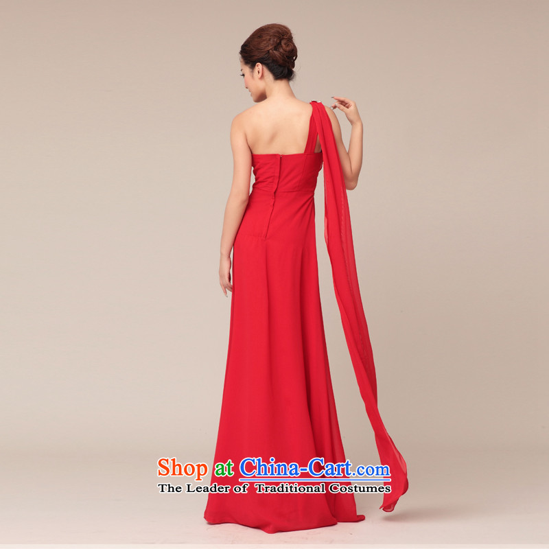 The 2015 new HIV wedding Greece wind red dress marriage shoulder evening dress bridesmaid bride bows large red , L, HIV in , , , shopping on the Internet