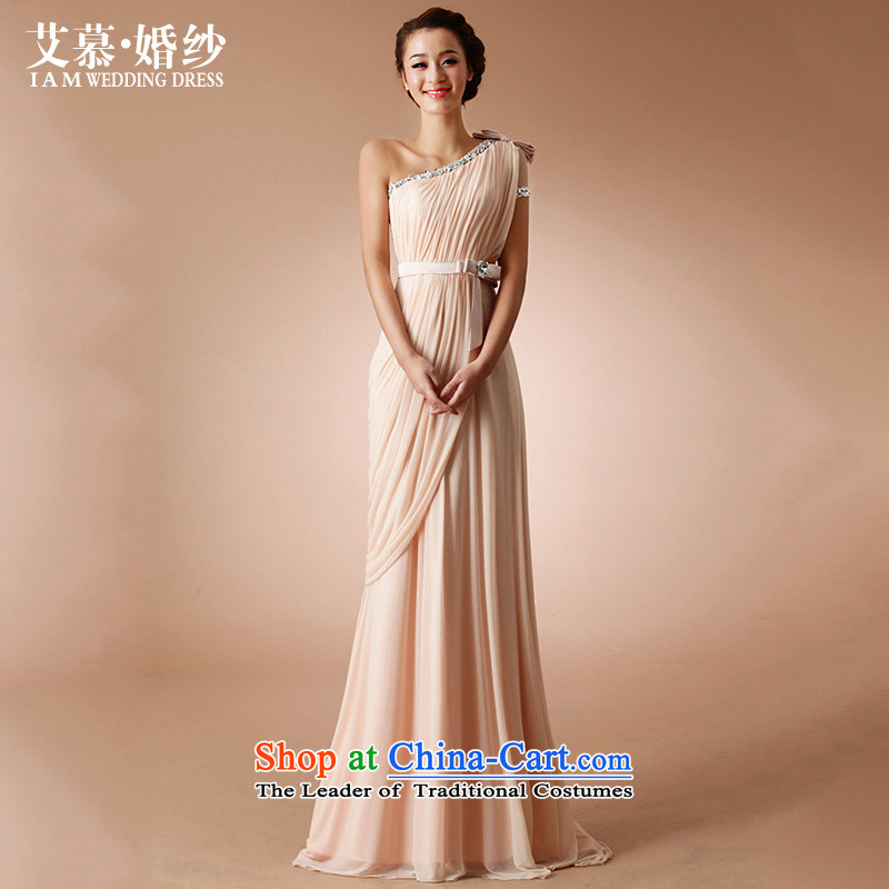 The HIV spring 2015 to know wedding dresses long alignment to shoulder drill on marriage dinner drink pink dress bare?XL