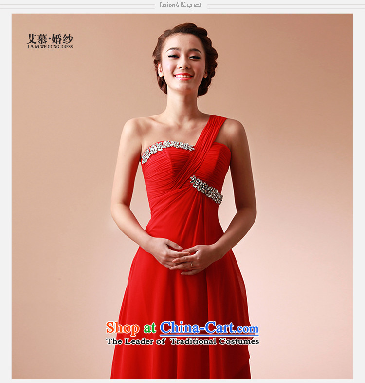 The 2015 new HIV red silk rumblings of sweet red single shoulder length) bridesmaid bows dinner dress large red S picture, prices, brand platters! The elections are supplied in the national character of distribution, so action, buy now enjoy more preferential! As soon as possible.
