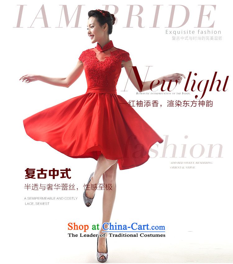 The image of the bride HIV Red Dress Short skirts skirt Sau San with stylish wedding dresses bows evening dresses red S picture, prices, brand platters! The elections are supplied in the national character of distribution, so action, buy now enjoy more preferential! As soon as possible.
