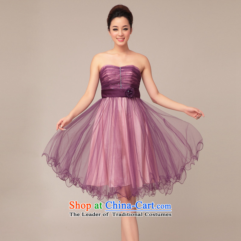 The 2015 new HIV wedding dresses elegant violet wiping the chest short of married women to spend their twilight years bridesmaid purple M, the HIV shopping on the Internet has been pressed.