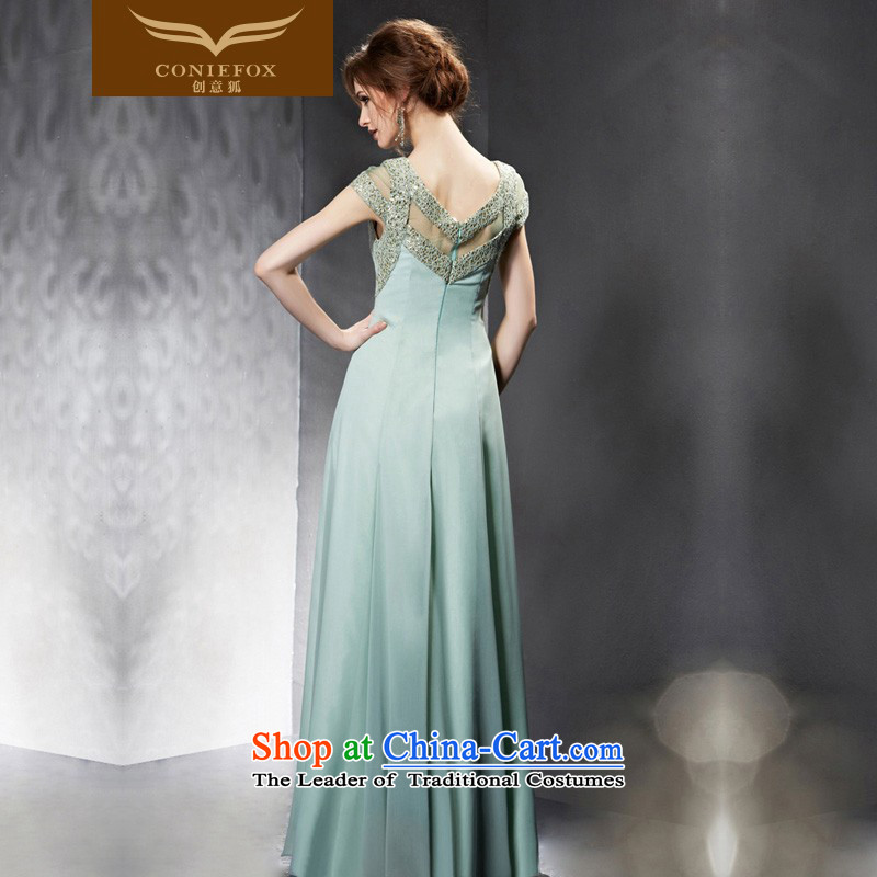 Creative Fox evening dresses Summer 2015 new products long service banquet bows V-Neck evening dresses Sau San will preside over long skirt 30663 Female green XXL, creative Fox (coniefox) , , , shopping on the Internet