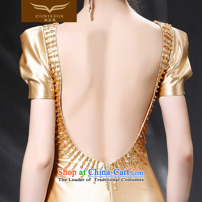 Creative Fox evening dresses 2015 new bride bows services banquet evening dresses golden wedding dress annual meeting of chairpersons 30685 color pictures , dresses creative Fox (coniefox) , , , shopping on the Internet