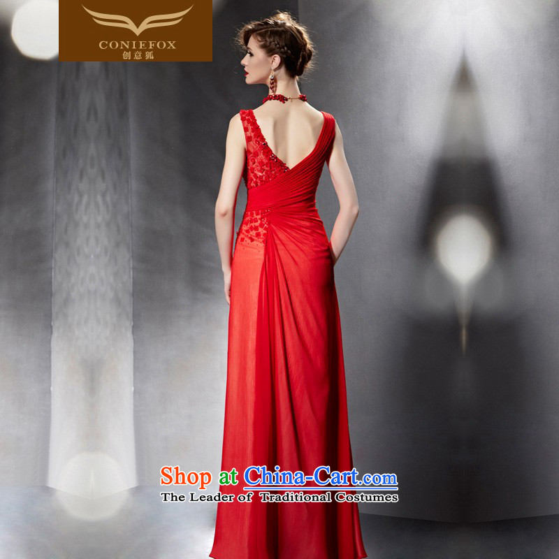 Creative Fox evening dresses 2015 new graphics and slender, banquet service red brides bows wedding dress annual meeting under the auspices of dress long skirt 82055 picture color M creative Fox (coniefox) , , , shopping on the Internet