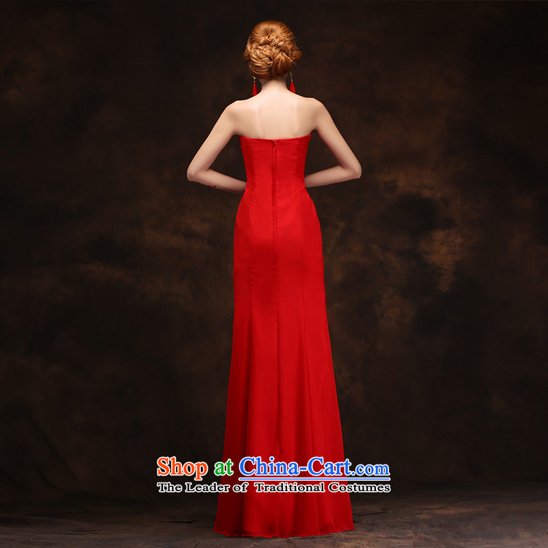 According to Lin Sha bows Service Bridal Fashion 2015 Red Dress long crowsfoot Sau San anointed chest marriages of the forklift truck with Lin Sha dress XL, , , , shopping on the Internet