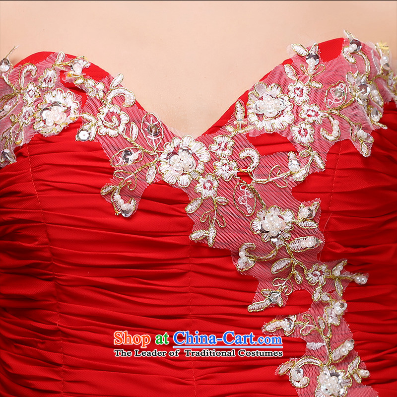 According to Lin Sha bows Service Bridal Fashion 2015 Red Dress long crowsfoot Sau San anointed chest marriages of the forklift truck with Lin Sha dress XL, , , , shopping on the Internet