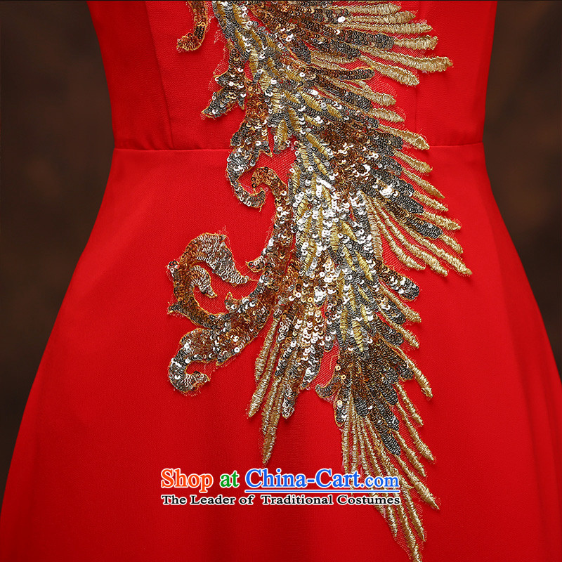 The bride dress new 2015 Red long female evening dress uniform dress bows marriage tailored customer service, in accordance with the Advisory Lin Sha , , , shopping on the Internet