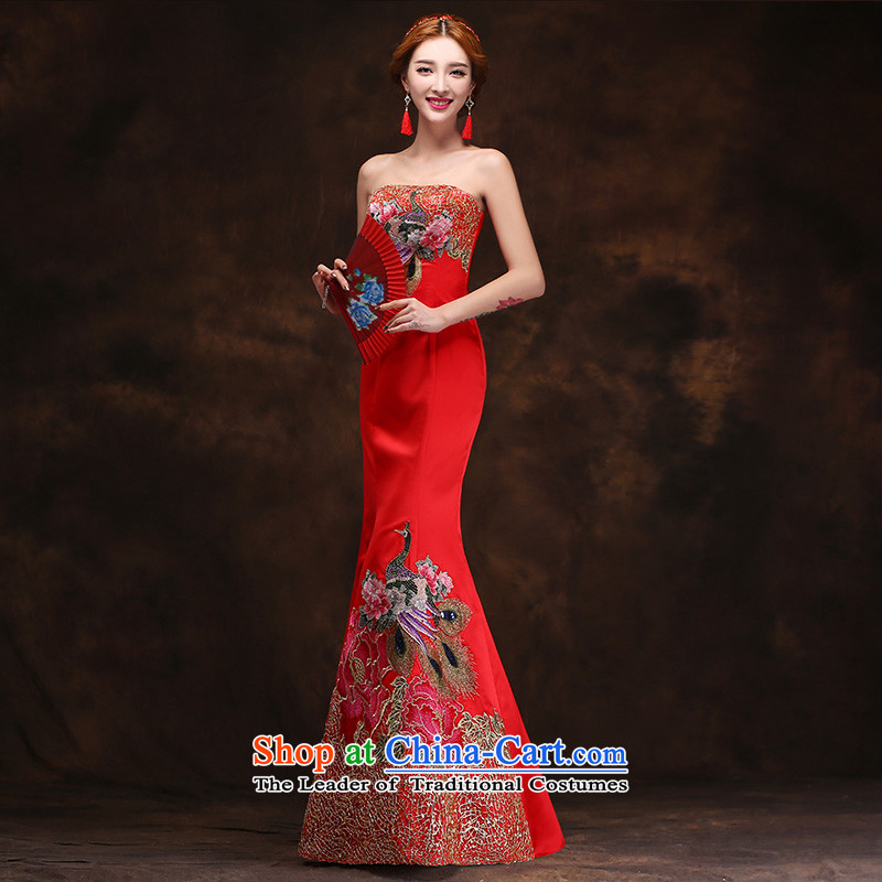 According to Lin Sa 2015 Spring New crowsfoot dress Korean long drink service     bride red retro China wind evening dresses tailored customer service, in accordance with the Advisory Lin Sha , , , shopping on the Internet