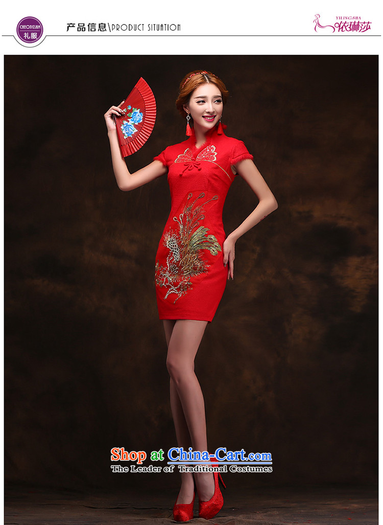 2015 Spring New Red bride wedding dress bows services improved gross?) cheongsam dress short tailored consulting customer service picture, prices, brand platters! The elections are supplied in the national character of distribution, so action, buy now enjoy more preferential! As soon as possible.